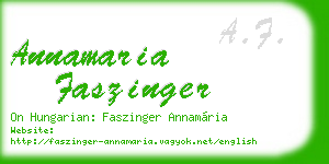 annamaria faszinger business card